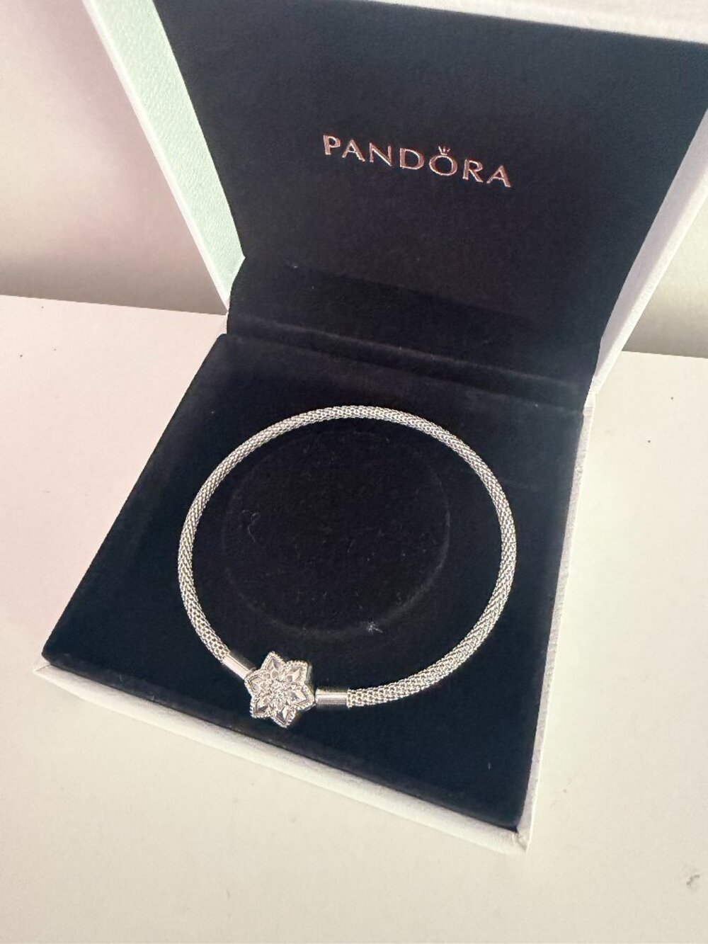 Pandora Moments Bright Snowflake Mesh Bracelet 19cm Medium